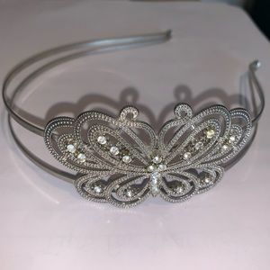 Silver Butterfly Diamond Headband
